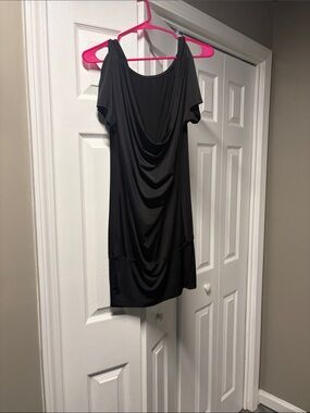 Windsor Black Draped Mini Dress